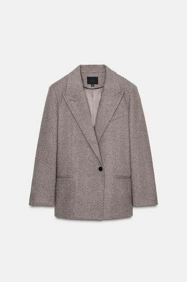 VESTE À ÉPAULETTES CHEVRON - Marron / Taupe de Zara - Image 6
