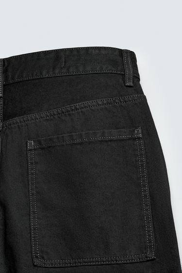 TAPERED WIDE-LEG JEANS - Black by Zara - Image 9