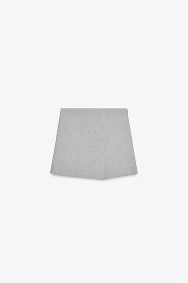 FALDA PANTALÓN CRUZADA - Gris vigoré de Zara