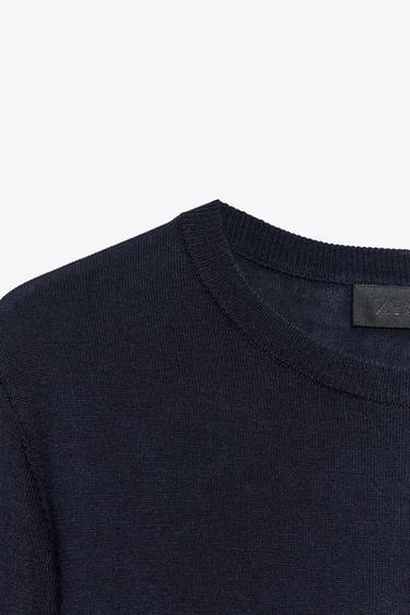 PULL AVEC LAINE BASIQUE - Bleu marine de Zara - Image 5