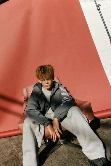 STRAIGHT-LEG NEOPRENE-EFFECT TROUSERS - Grey marl by Zara