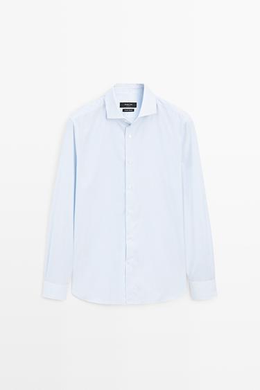 Zara 100% Cotton Striped Shirt - White - Image 0