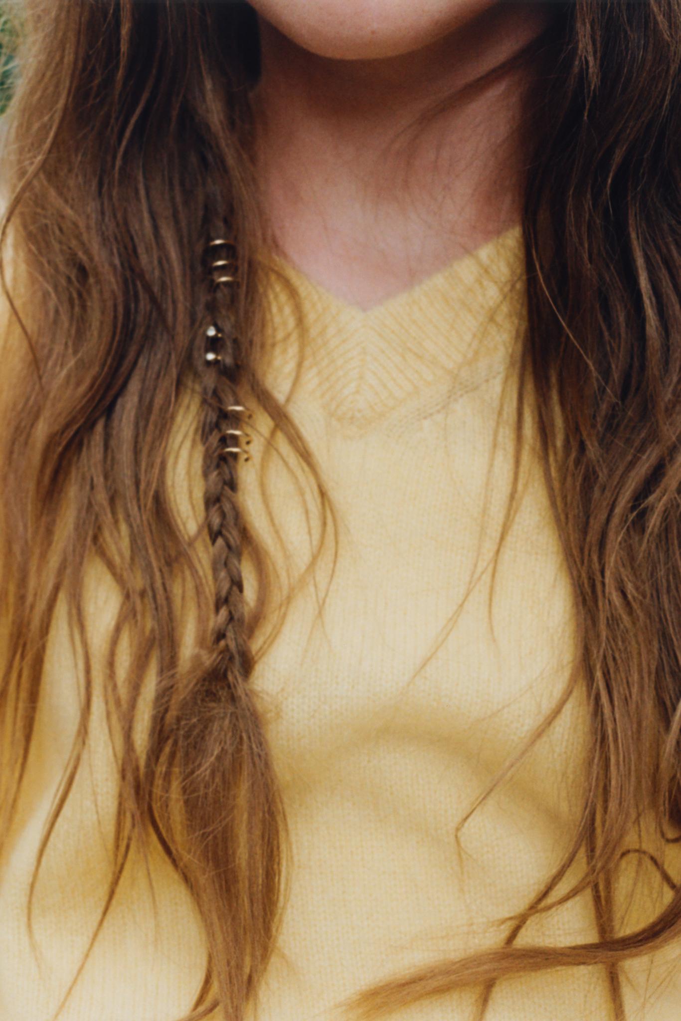 100% CASHMERE KNIT JUMPER — Light yellow