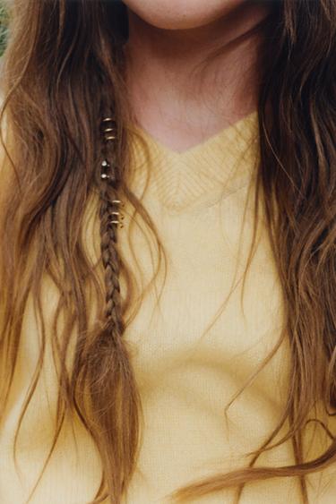PULL EN MAILLE 100 % CACHEMIRE - Jaune clair de Zara
