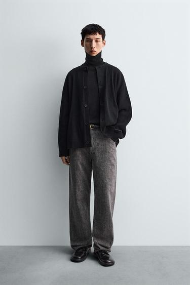 ÁO CARDIGAN VẢI DỆT CÓ KẾT CẤU - Màu đen từ Zara