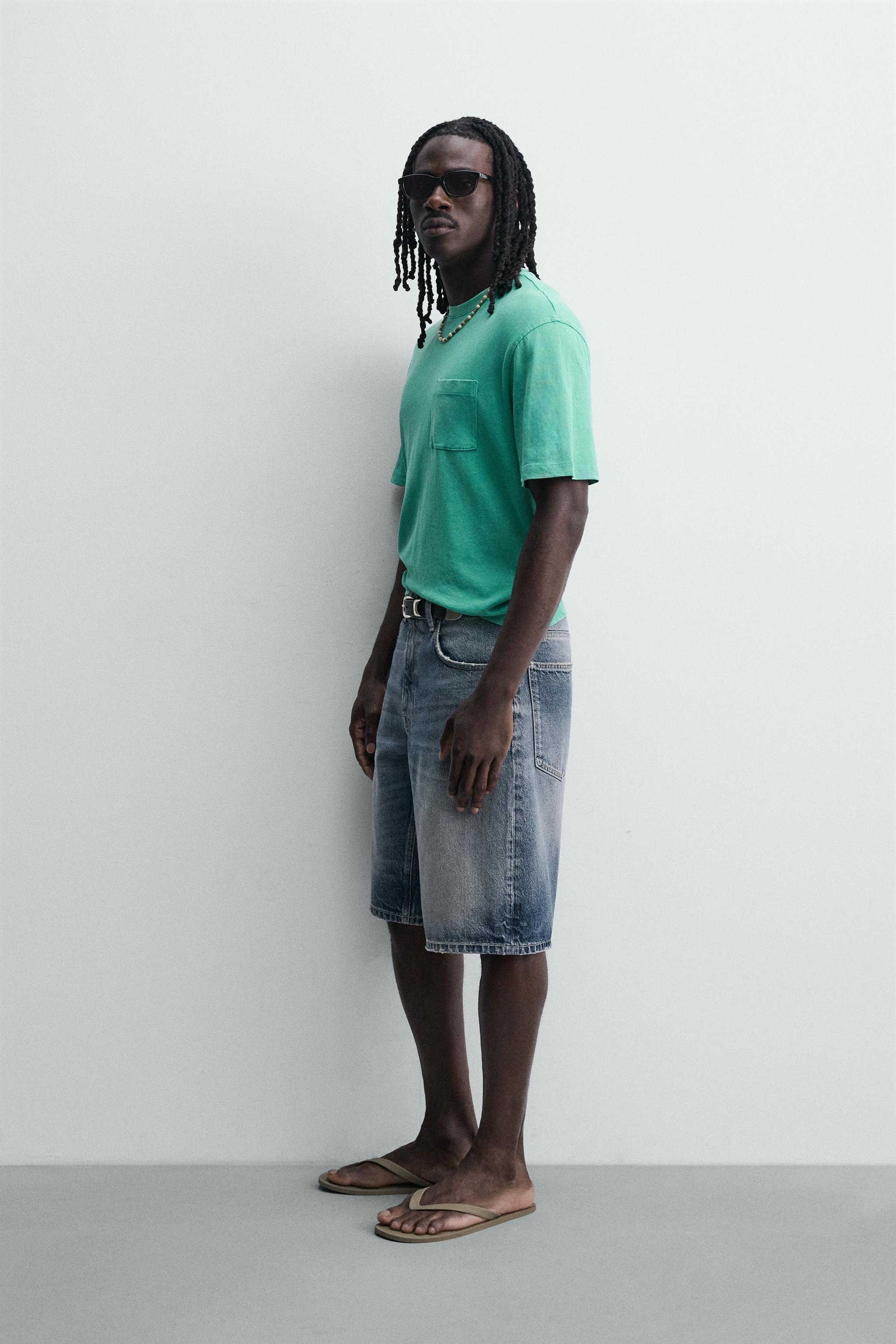 Zara RELAXED FIT DENIM BERMUDA görsel 4