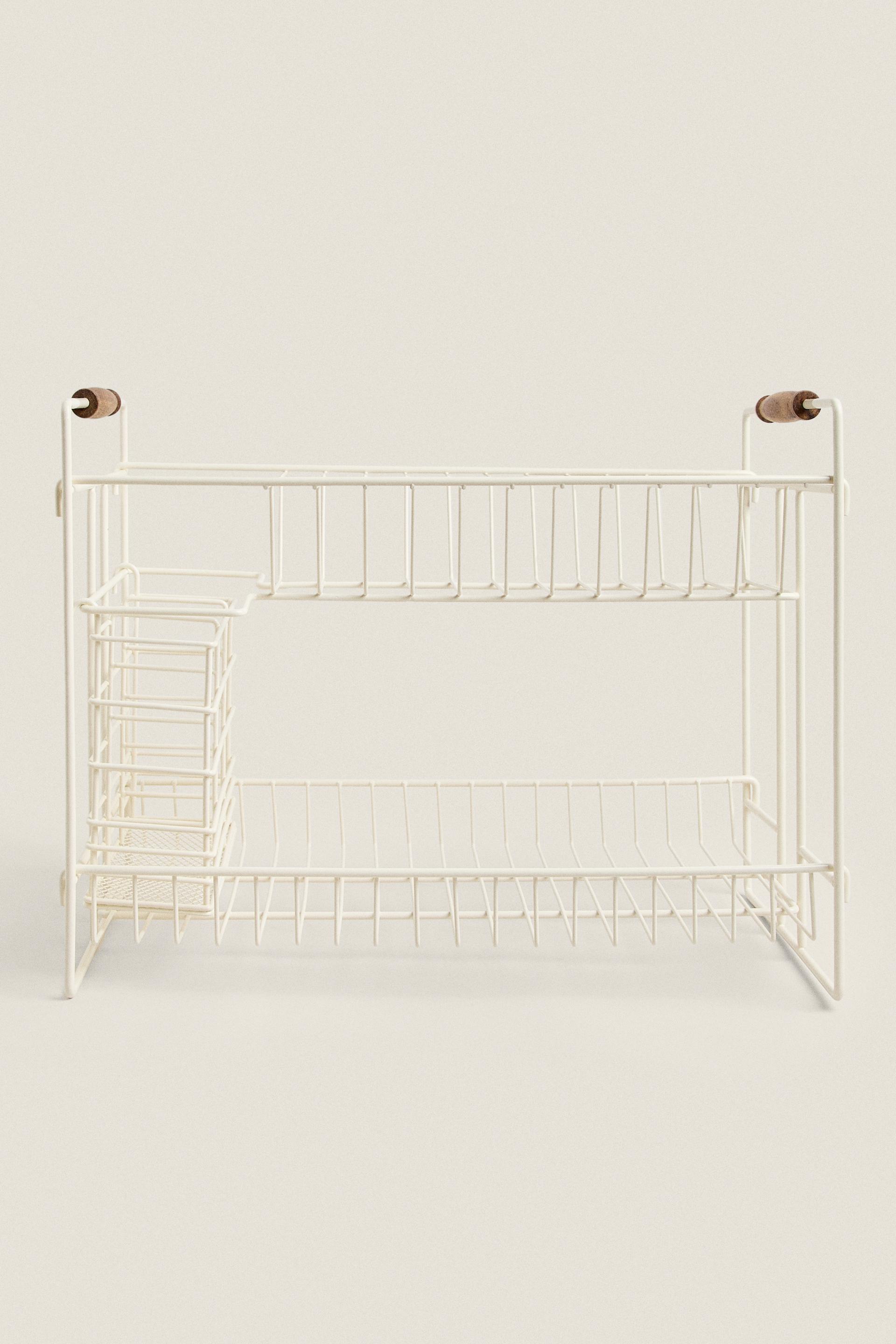 LACQUERED METAL DISH RACK Cream ZARA United States