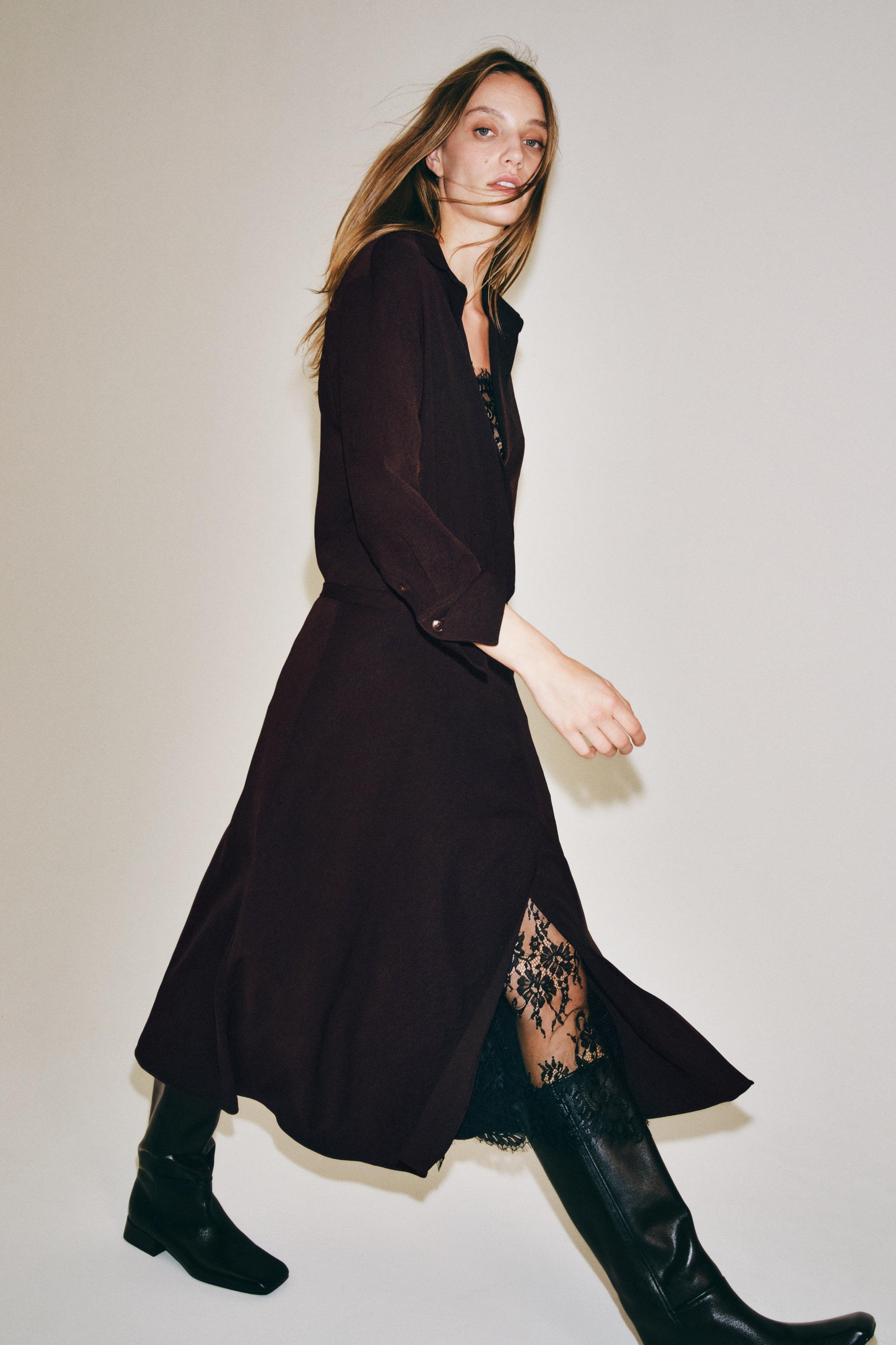 Женские платья Zara ZW COLLECTION LINGERIE-STYLE WRAP DRESS — фото 5