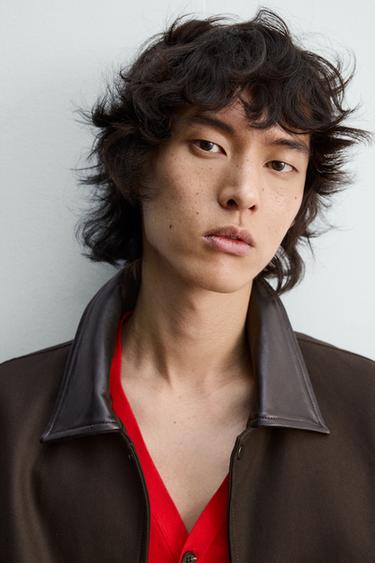 RELAXED FIT CONTRAST COLLAR JACKET - Brown by Zara - Image 5