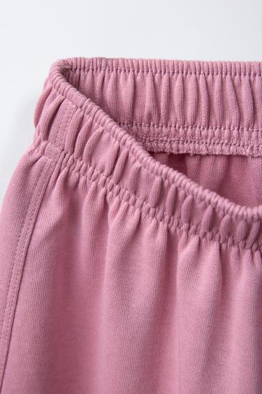PANTALON EN MAILLE SURJET UNIE - Rose de Zara - Image 2