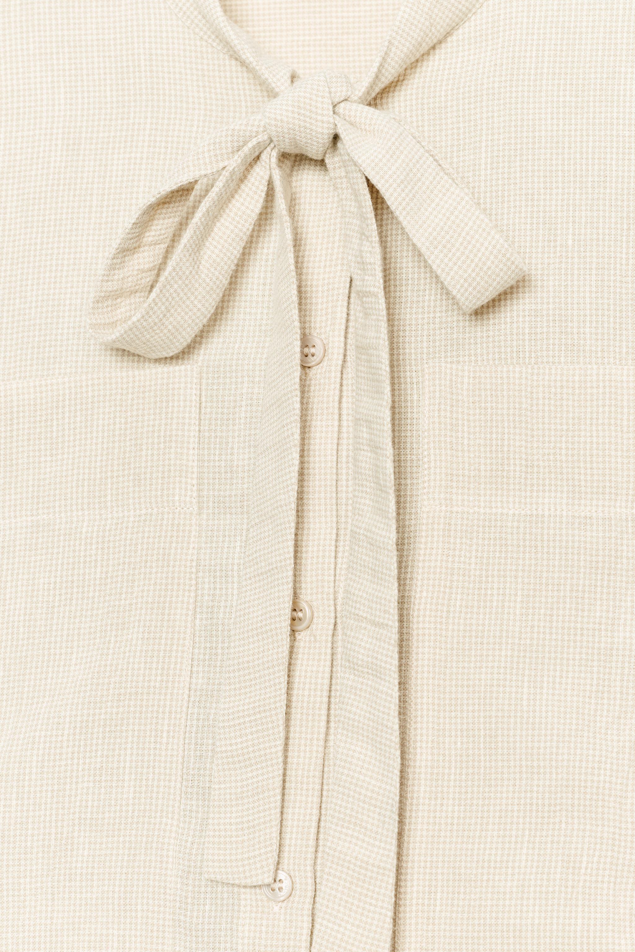 CHEMISE À NŒUD EN LIN ZW COLLECTION