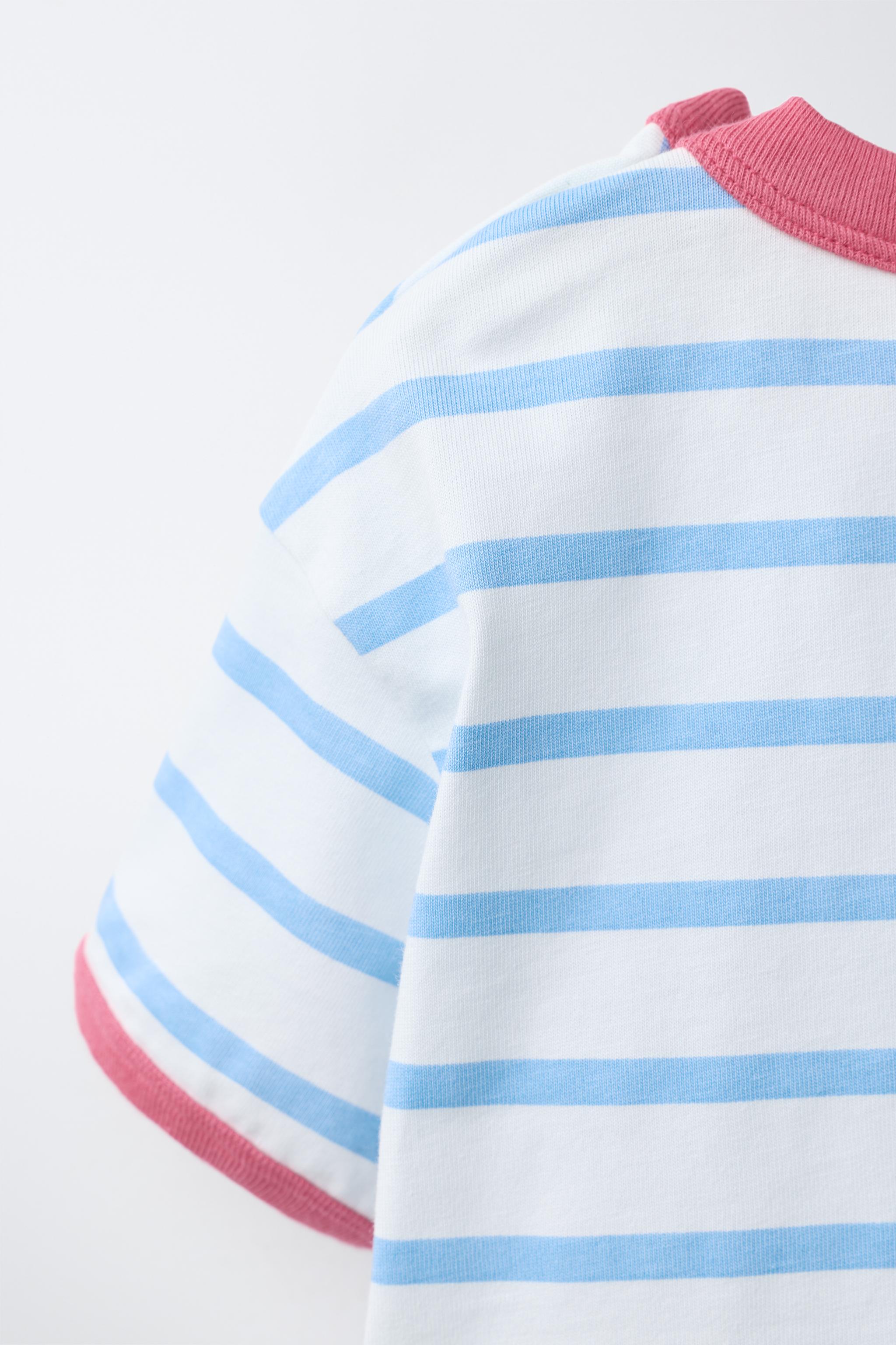 Детские футболки Zara APPLE STRIPED T-SHIRT — фото 4