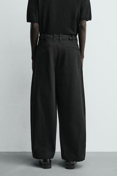 RELAXED BALLOON FIT PLEATED TROUSERS - Black by Zara - Image 2