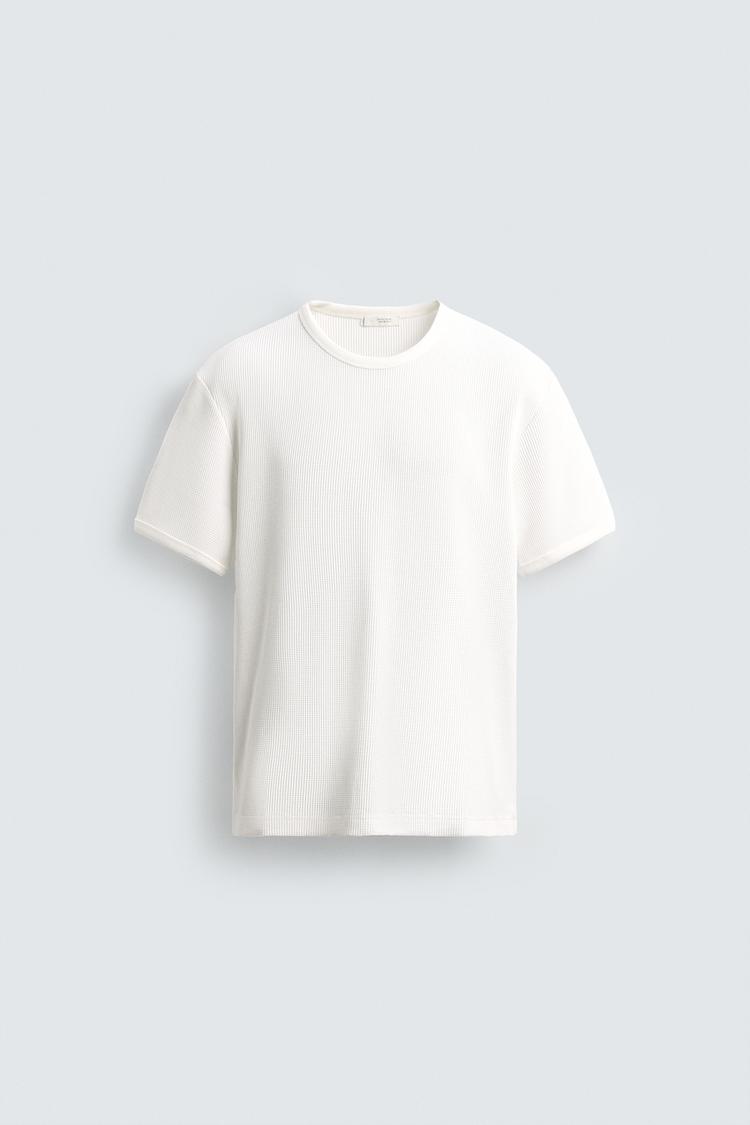 ZARA WAFFLE-KNIT T-SHIRT