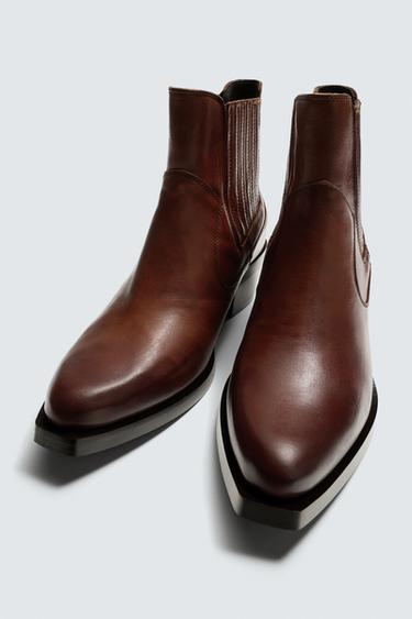 LIMITED EDITION COWBOY LEATHER BOOTS - Brown by Zara - Image 5