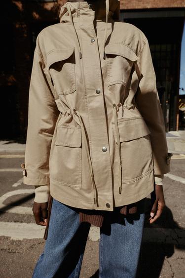 HOODED MULTI-POCKET JACKET - camel by Zara - Image 7