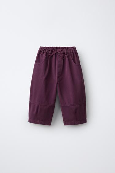 PLEATED BALLOON TROUSERS - Aubergine by Zara