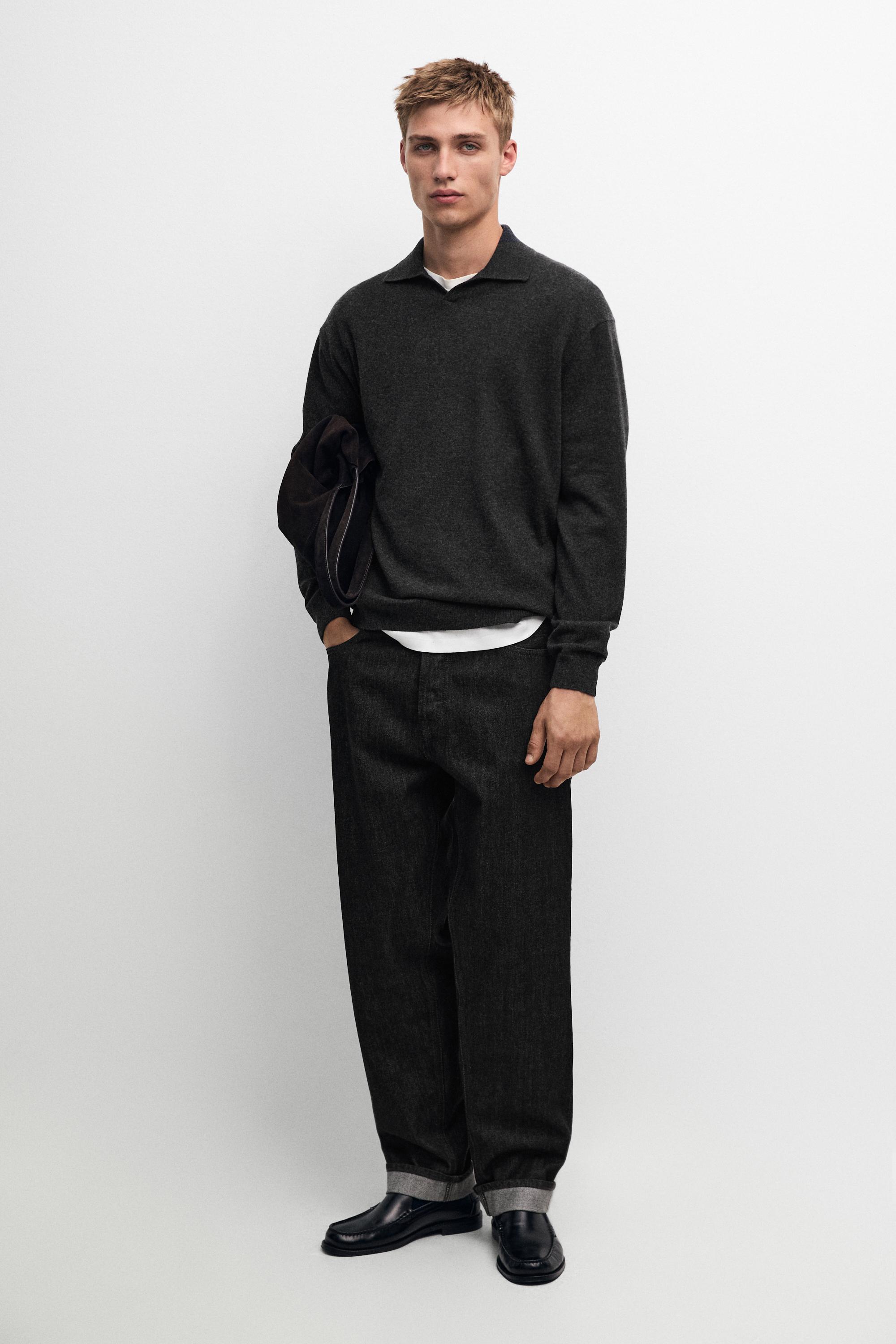 Pull polo en maille 100 % cachemire