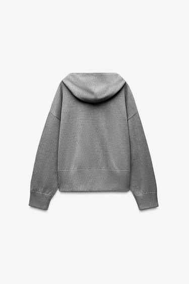 KNIT HOODIE - Grey by Zara - Image 3