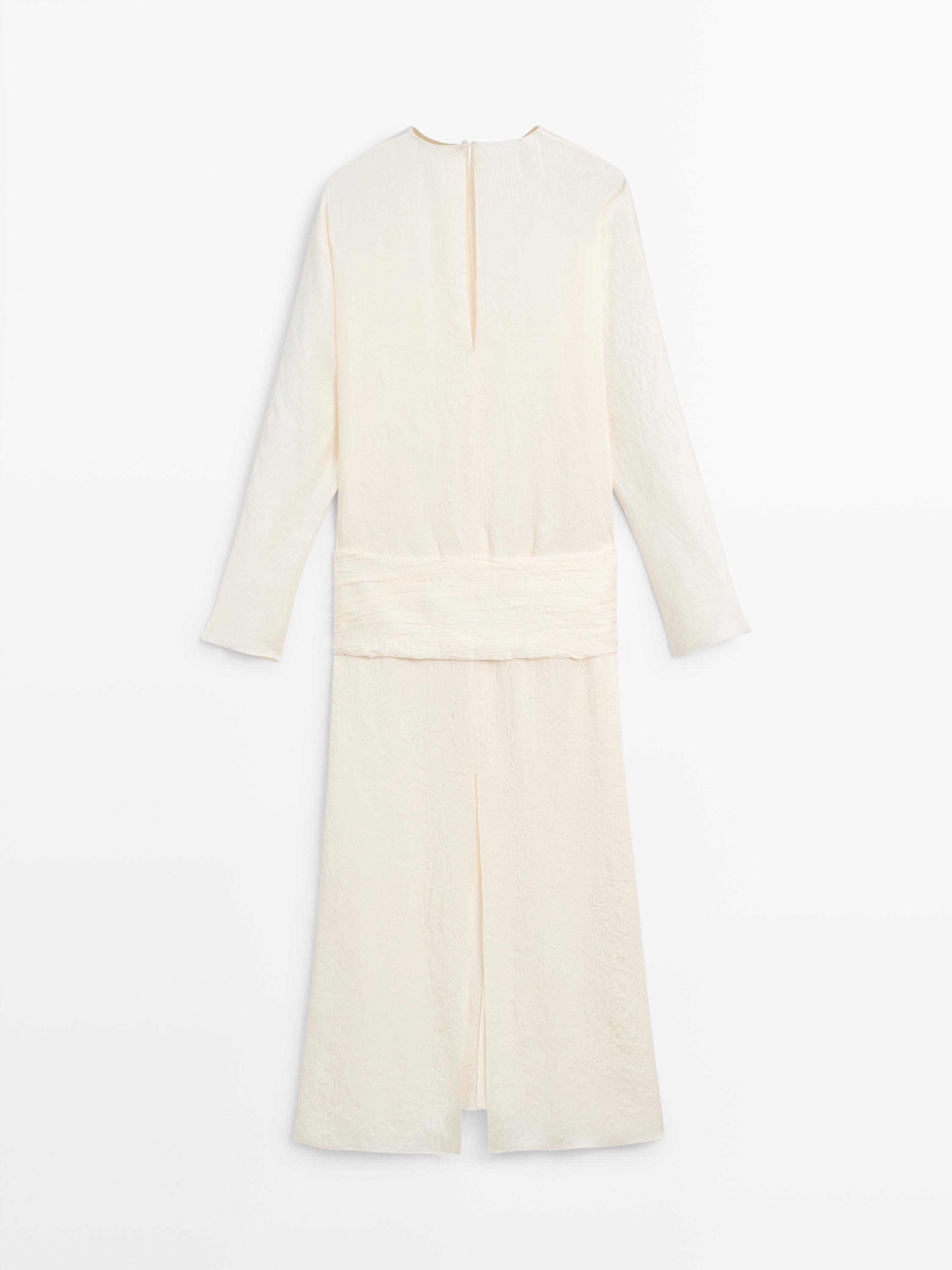 Midi dress with sash belt - STUDIO