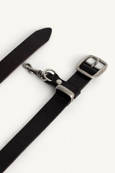 LEATHER LOBSTER CLASP BELT - Brown by Zara - Image 2