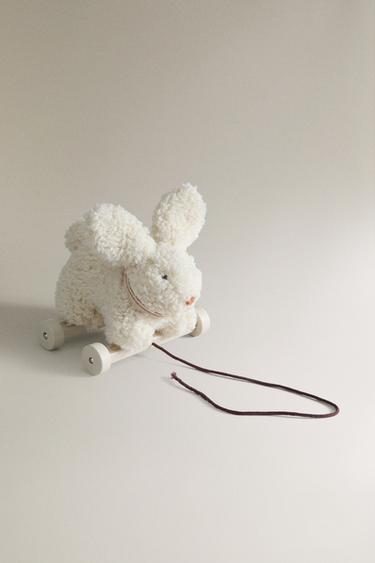PELUCHE INFANTIL CONEJO RUEDAS - Crema de Zara