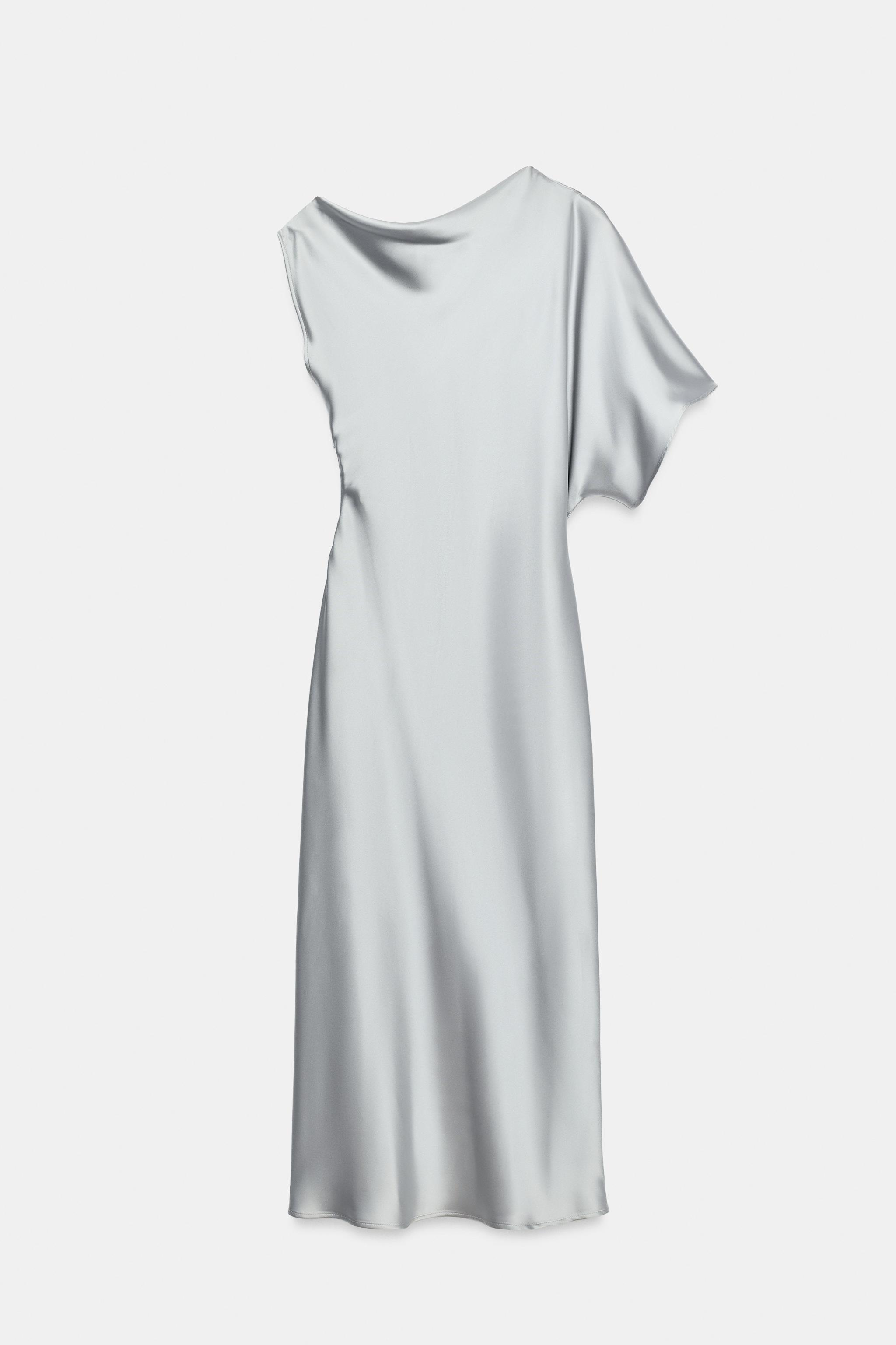 slim fit dress slacks ZARA. Grey midi dress with textured opening. Size XS  Hibuy market
