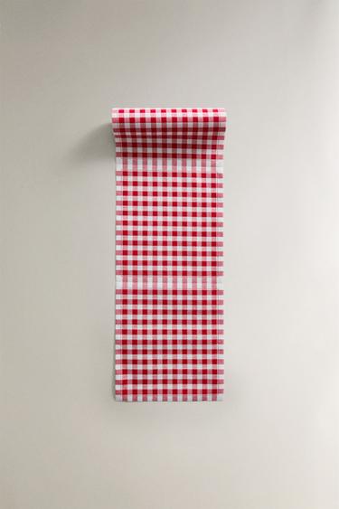 ROLL PACK OF GINGHAM CHECK COTTON NAPKINS (PACK OF 20) - Red / White by Zara - Image 3