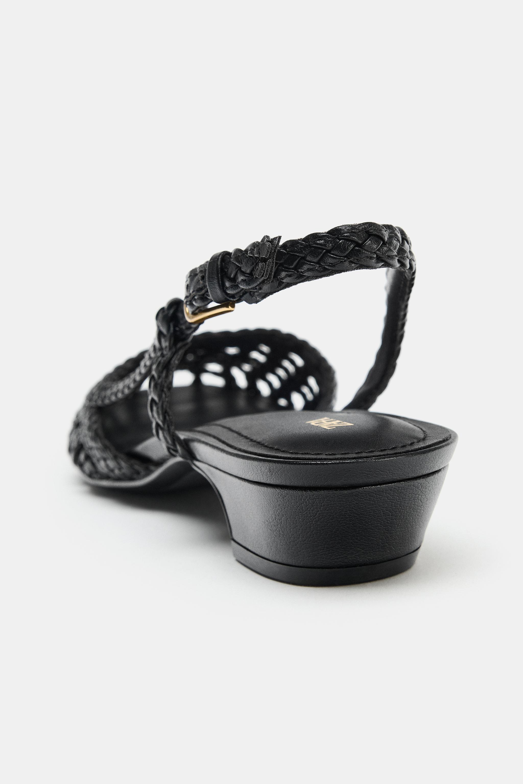 WOVEN SLINGBACK SHOES - Black | ZARA United States