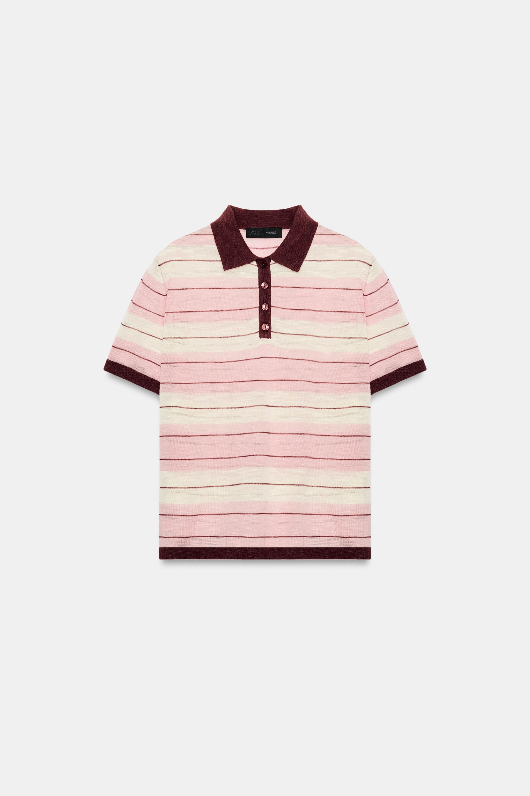 Zara Çizgili Triko Polo görsel 5