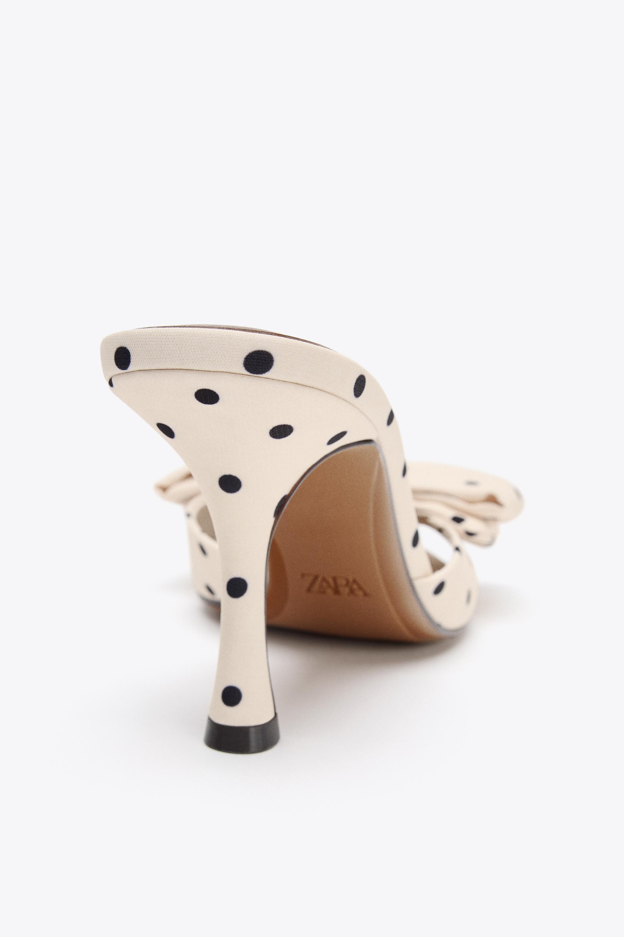 POLKA DOT PRINT SANDALS WITH BOW - Multicoloured | ZARA