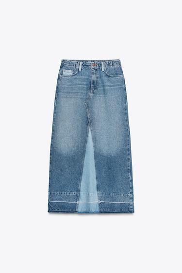 Z1975 COMBINED DENIM MIDI SKIRT - Mid-blue by Zara - Image 7