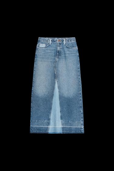 Z1975 COMBINED DENIM MIDI SKIRT - Mid-blue by Zara - Image 0