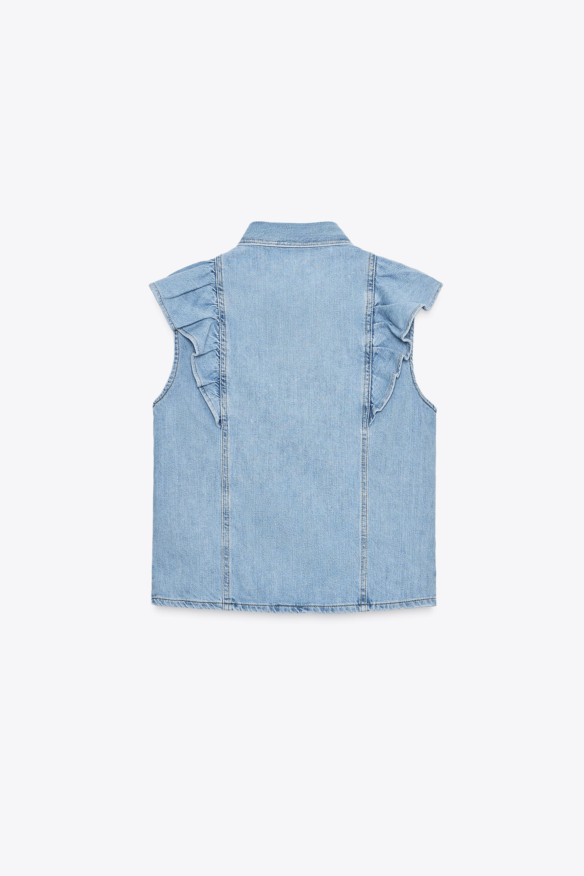 CHEMISE Z1975 EN JEAN À VOLANTS