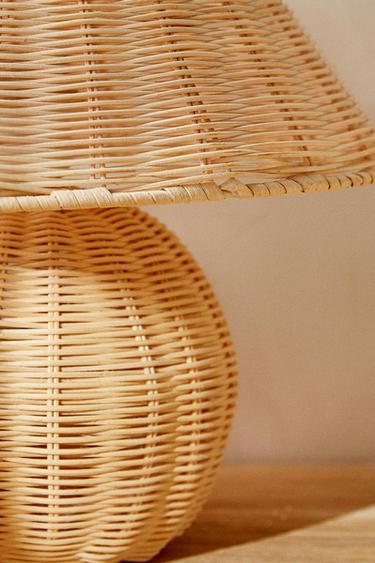CHILDREN’S RATTAN TABLE LAMP - Light beige by Zara