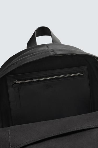 LEATHER BACKPACK - Black by Zara - Image 5