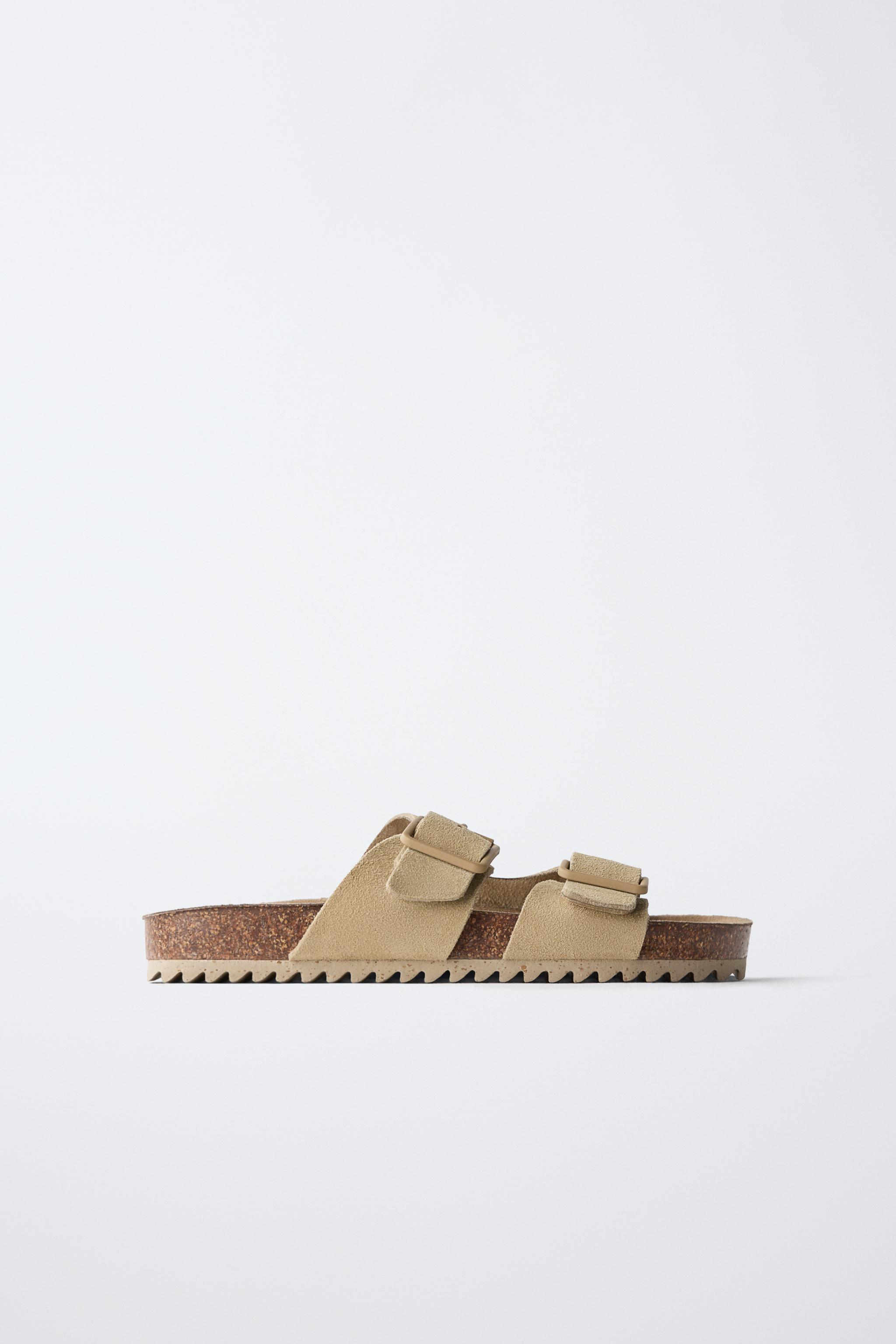 SANDALES À BOUCLES EN CUIR