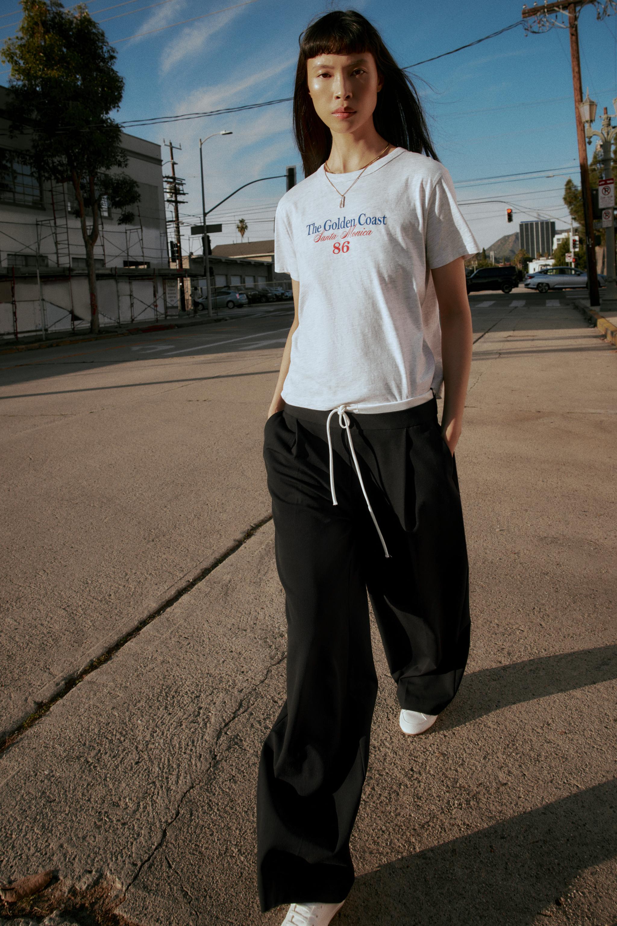 PANTALON LARGE À TAILLE DOUBLE