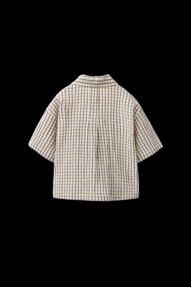 TEXTURED CHECK SHIRT - Brown by Zara