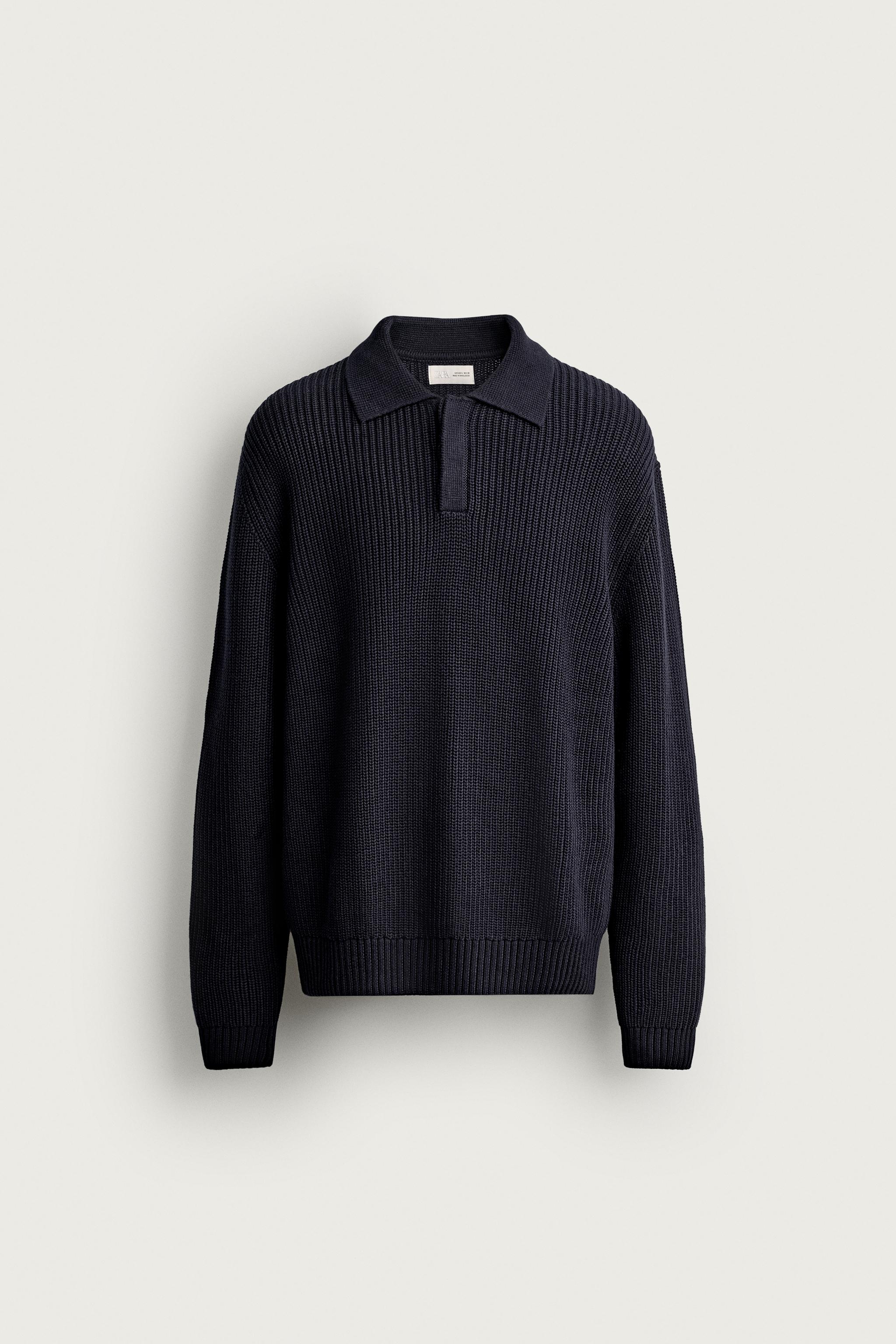 Zara REGULAR FIT TERS ÖRGÜ POLO T-SHIRT görsel 6