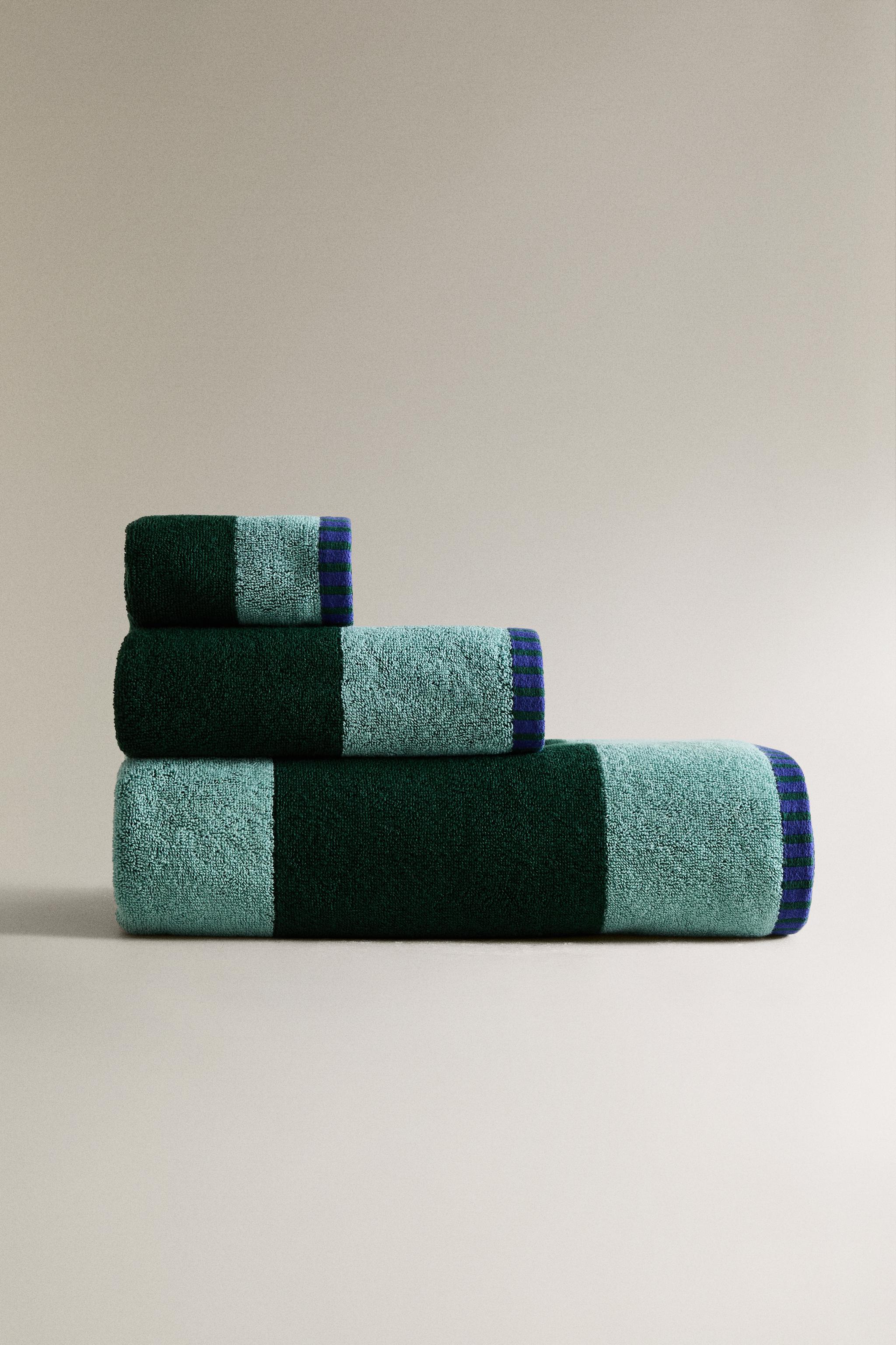 SERVIETTE DE BAIN COTON RAYURES X COLLAGERIE