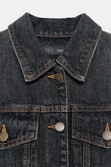 VESTE EN DENIM TAILLÉE ZW COLLECTION - Noir de Zara - Image 7