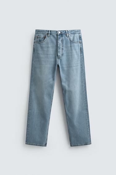 COTTON-LYOCELL STRAIGHT ANKLE FIT JEANS - Light blue by Zara