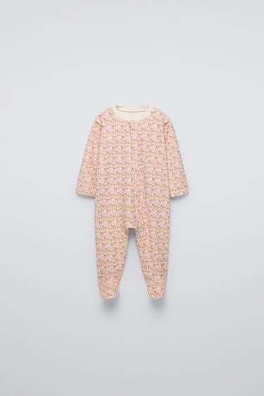 PIJAMA ENTERO VELOUR FLORES - Rosa de Zara