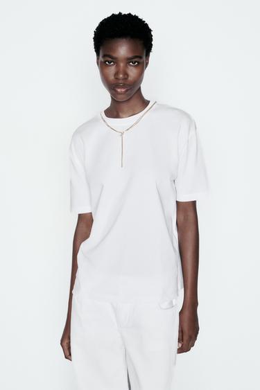 T-SHIRT CHAÎNE FANTAISIE - Blanc de Zara - Image 0
