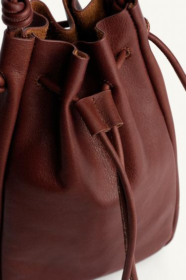 LEATHER CROSSBODY BAG - Brown by Zara - Image 6