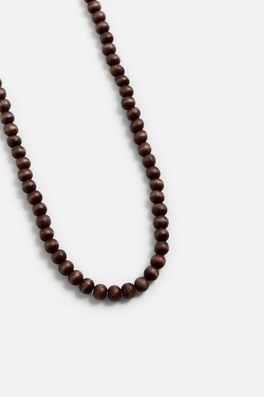 COLLIER VERROTERIES PIERRES - Marron foncé de Zara - Image 1
