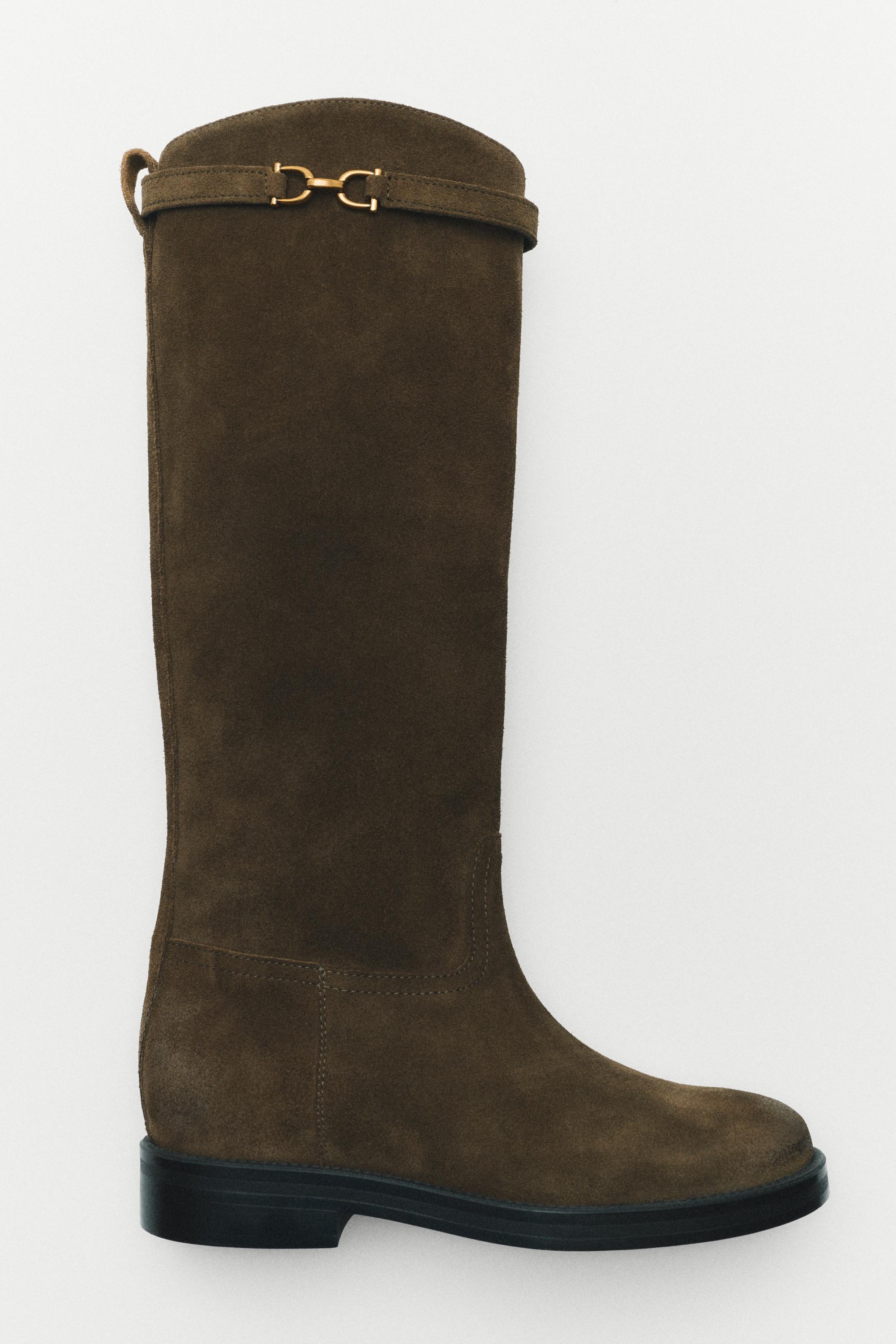 Bottes équestre en croûte de cuir huilées