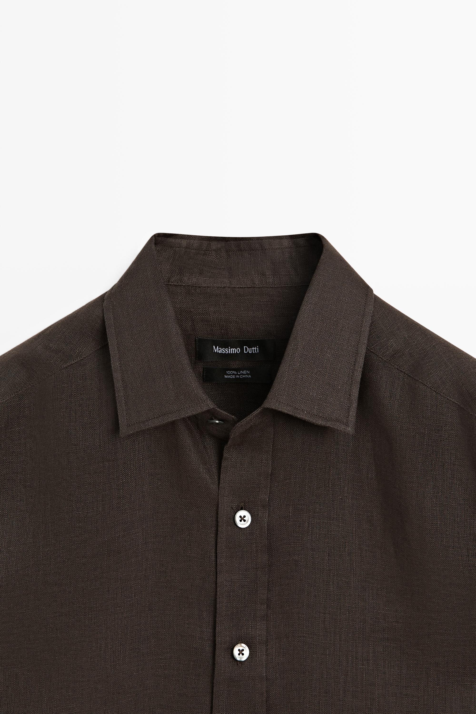 Regular fit 100% linen shirt