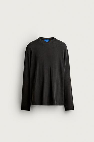 AARON LEVINE X ZARA LONG SLEEVE T-SHIRT - Black by Zara